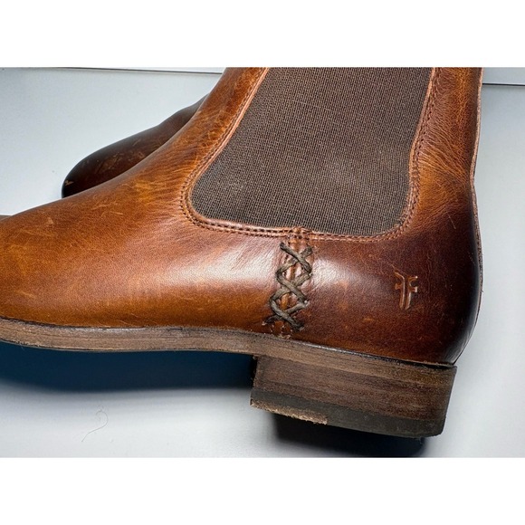 Frye Melissa Chelsea Boots in Brown Leather Size 7.5 Classic Rustic-Chic Rugged - Picture 13 of 13